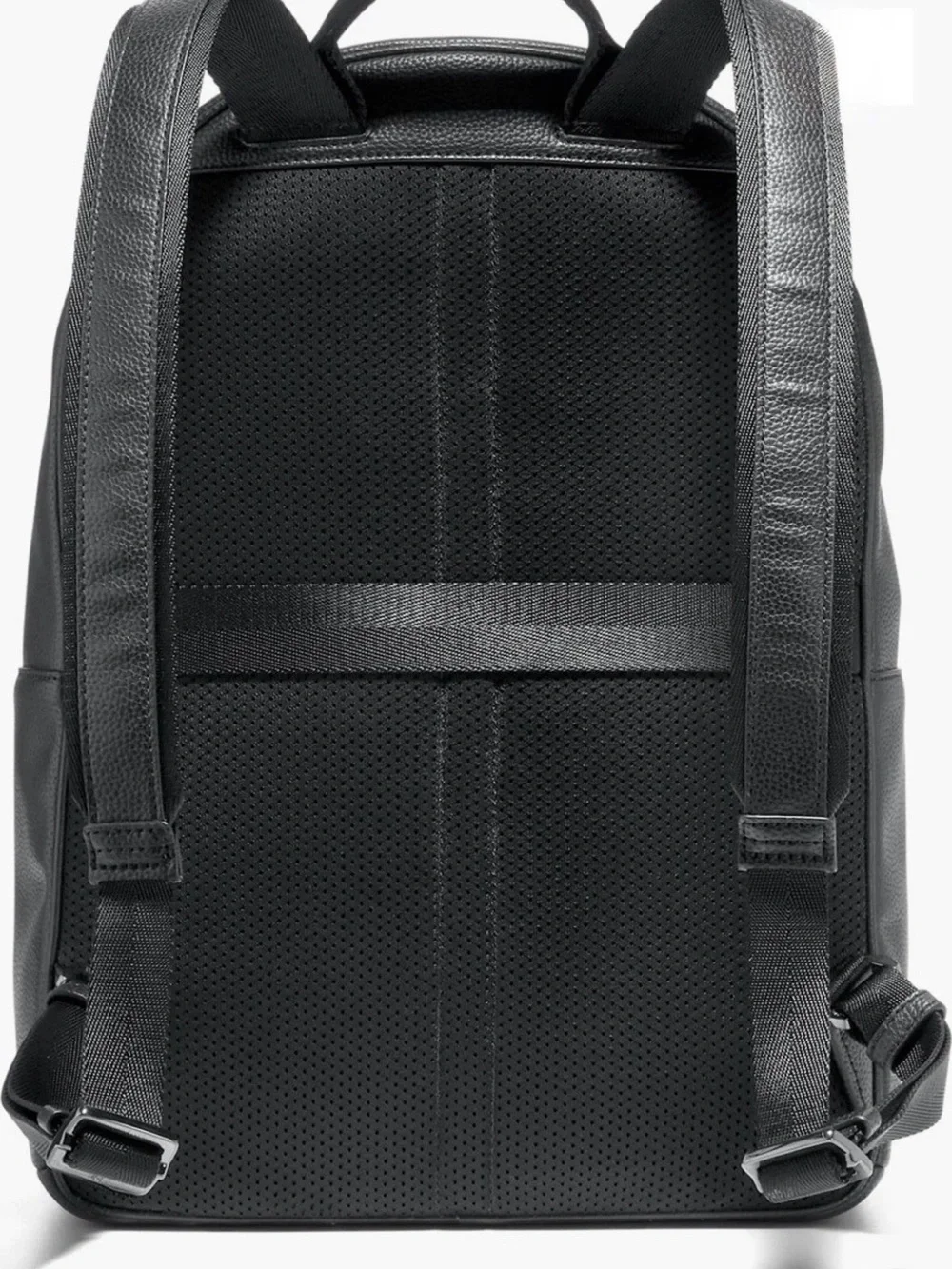Cole Haan Black Pebbled Leather Backpack